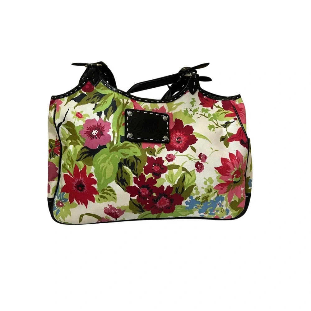 NWT Brighton Skylar Canvas Floral Handbag Shoulder Bag Multicolor MSRP $220‎